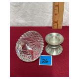 France stamped Vtg Majestic Crystal Egg on stand