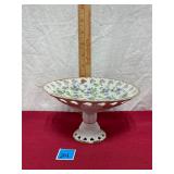 Vtg Lefton China pedestal compote dish 4ï¿½H x 7ï¿½ W