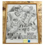 Ltd. Edition framed pencil drawing of Kurt Warner