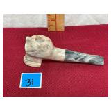 Mexican onyx skull pipe