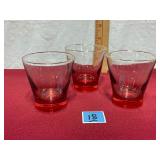 Red flash glass tumblers
