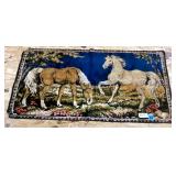 vintage Italian velvet horse tapestry