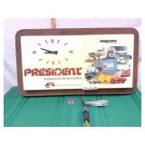 Vtg President Electric Lighted Clock-works