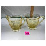 Vtg Lancaster Jubilee Yellow cream/sugar
