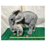 Mother Elephant&calf scuplture-?plaster material