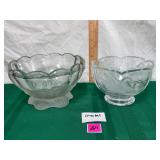 frosted and clear glass decorative bowls