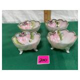 Vtg Scalloped Footed porcelain mini bowls