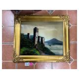Vtg Reverse Glass Painting-see imperfections