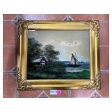 Vtg Reverse Glass Painting-see imperfections