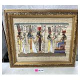 Framed Egyptian Handpainted Papyrus Artworks