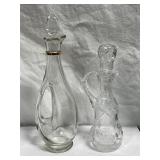 Vintage Cut Glass Vinegar Cruet & Decanter Set