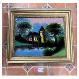 Vtg Reverse Glass Painting-see imperfections