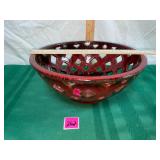 hand-pierced studio pottery bowl
