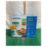 Anchor Hocking 20 Pc Glass Food Storage Set New