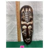Wooden hand carved tribal mask