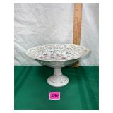 Vintage German Porcelain Reticulated Rose Compote