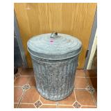 Galvanized Steel Trash Can w/Lid&handles