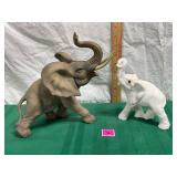 Lucky trunk-up elephant statues