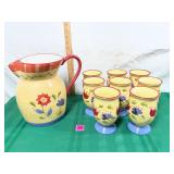 Pfaltzgraff Napoli Stoneware Pitcher&mugs