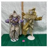 Porcelain Harlequin &Jester Dolls