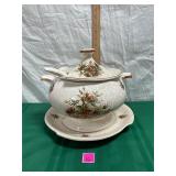 Vtg. Soup Tureen set by Spongeware California org.