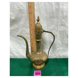Vtg Brass Ewer Pitcher