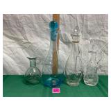 Vintage Mid Century Glass Decanter & Cruet Lot