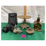 Pewter on Fools Gold,Brass candleholder&burner