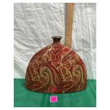 Beautiful flattened, dome shaped ceramic vase