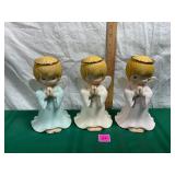 Vintage bisque porcelain praying angel figurine