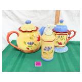 Pfaltzgraff Napoli Teapot Creamer Soap Pump Lot
