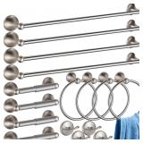 16 Pcs Brushed Nickel Bathroom Accessories Set