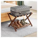 Fully Assembled Walnut Luggage Rack  Upgraded