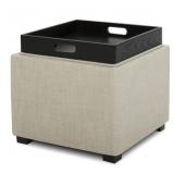 CHITA Storage Ottoman Cube with Tray Footrest