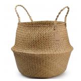 Large Seagrass Plant Basket with Handles  Wicker