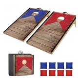 Foldable Cornhole Game Set 3 x2  Solid Wood