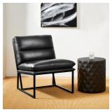 glitzhome Mid Century Modern Accent Chair  Black