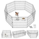24  Dog Playpen Crate 8 Panel Fence Pet Play Pen
