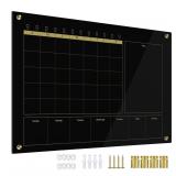 Black Glass 3 1 Monthly Dry Erase Calendar