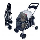 4 Wheels Posh Foldable Pet Stroller for Medium
