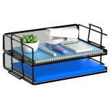 2 Tier Stackable Letter Tray Paper Holder Desk