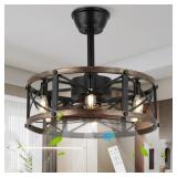 19  Farmhouse Caged Ceiling Fan with Light  6