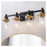 4 Light Bathroom Vanity Light  Modern Black and