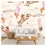 Peel and Stick Wallpaper Cute Rodeo Cowgirl