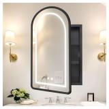 Arched Medicine Cabinet with Light Recessed