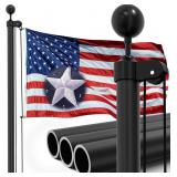 25FT Black Heavy Duty Flag Pole 11 Gauge
