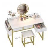 Lufeiya White Makeup Vanity Desk with Mirror and