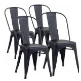YOUNIKE Metal Dining Chairs Set of 4 Iron