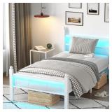 Twin Bed Frame with Headboard and Footboard
