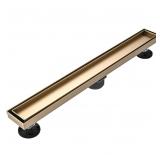 Linear Shower Floor Drain  Brushed Gold 24 Inch